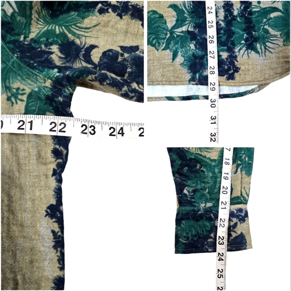 Soft Surroundings Floral Green Bohemian Cotton Shirt. Size PXL - Picture 7 of 9